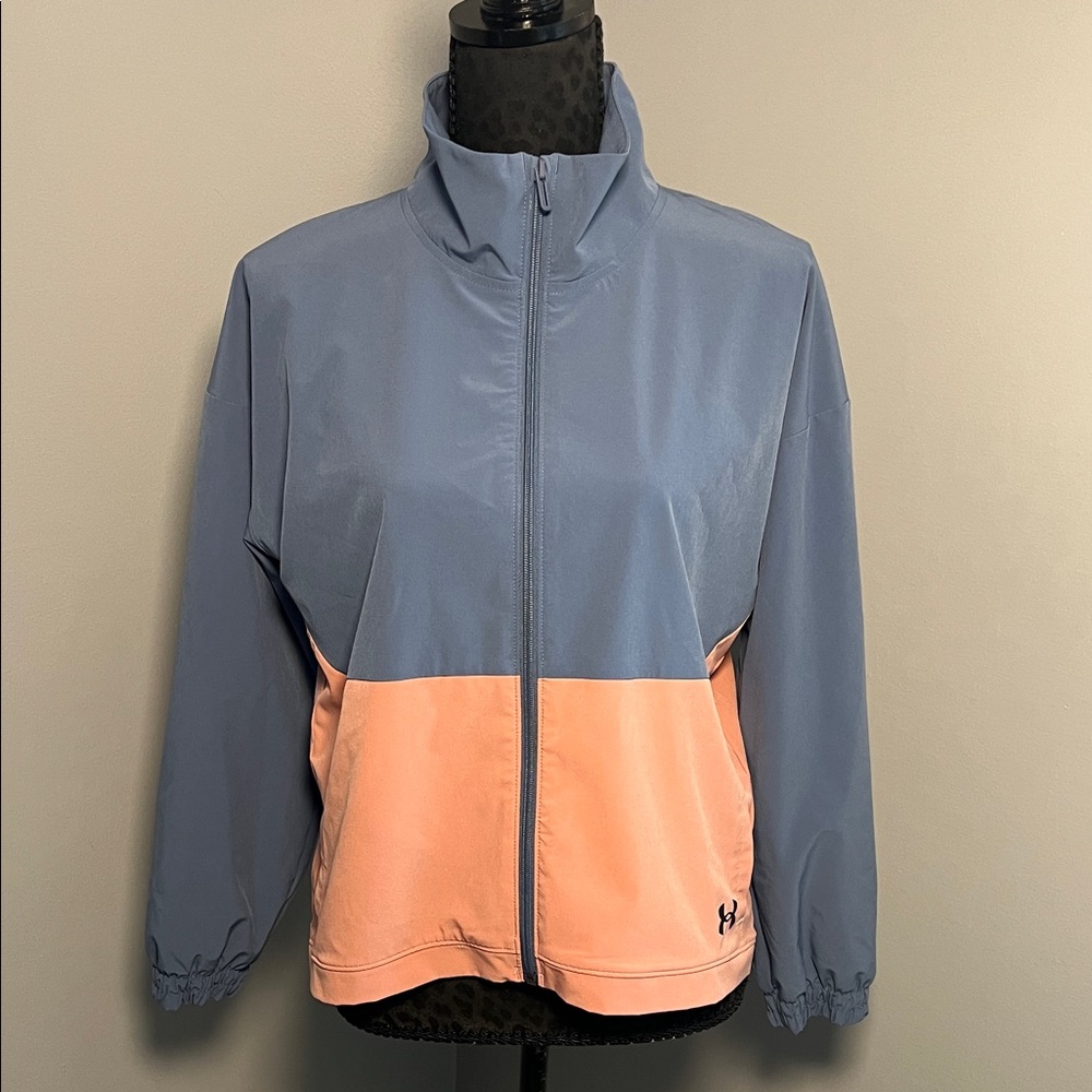 Under Armour Women's Two-Tone Bomber Jacket pinkish~peach & Dusty blue sz XS